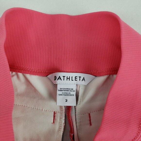 Athleta Brooklyn Printed Floral Shorts Womens 2 Pink Orange Zip Pocket Active - Picture 5 of 9